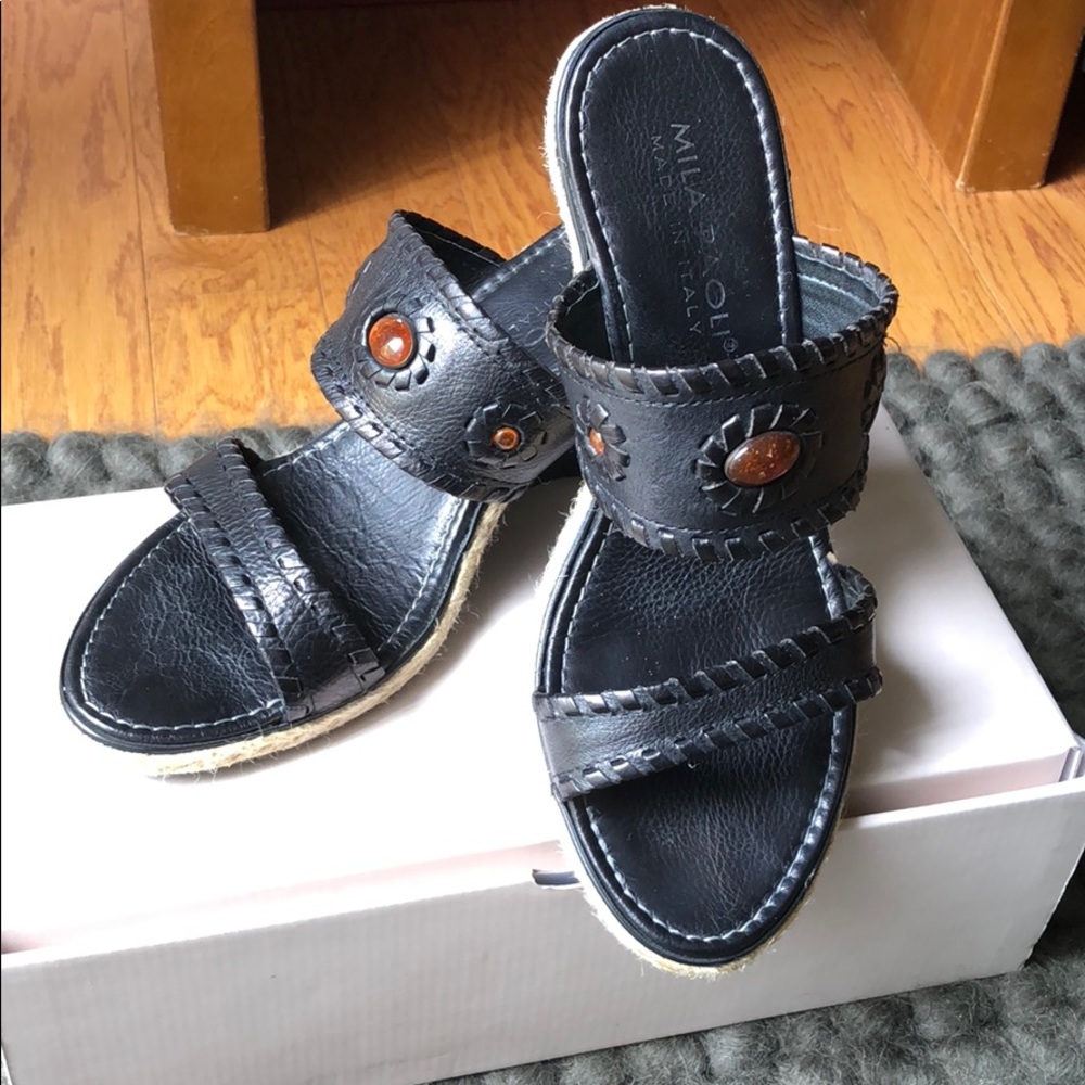Italy wedges, leather